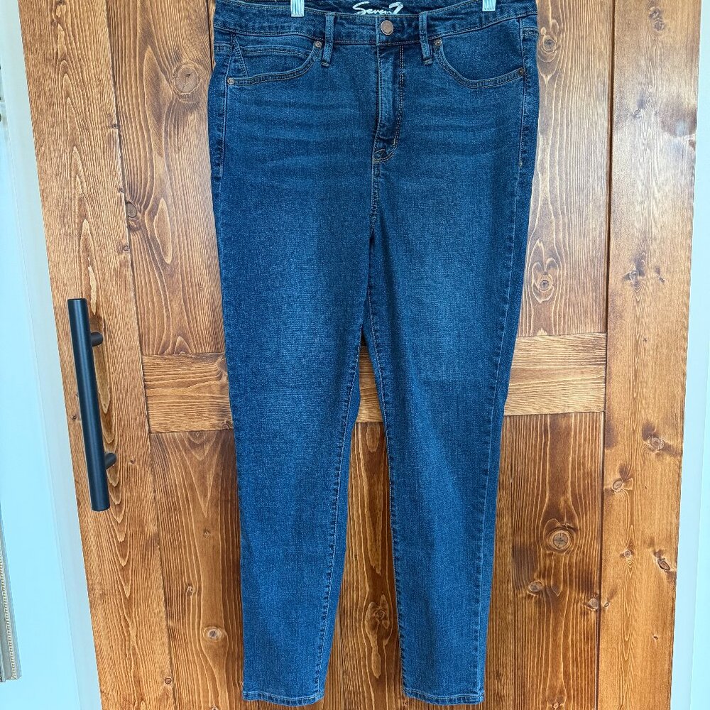 Seven7 Skinny Jeans Size 12 • Dark Wash • 27.5" Inseam